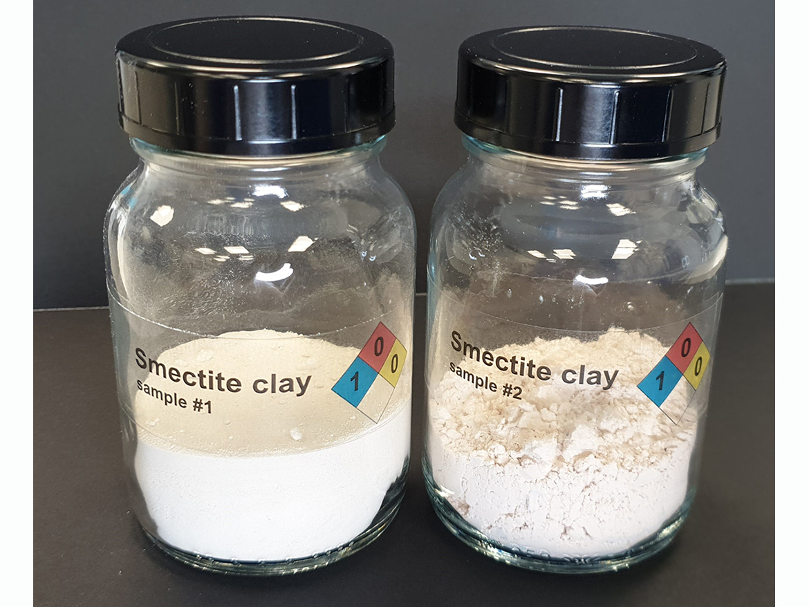 An example of two smectites with different powdered forms.