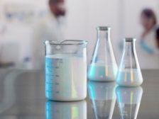 chemistry vials in a laboratory