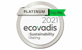 Photo of the EcoVadis Platinum award